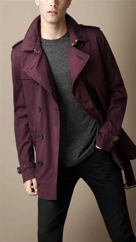 purple mens burberry trench coat|authentic burberry men trench coat.